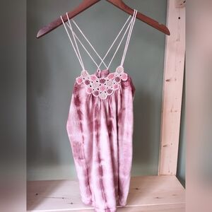 Free People Womens Tie-Dye Spaghetti Strap Tank Top Size Extra Small